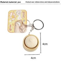 Jouet anti-stress Mogo, pendentif porte-clés souple en forme de boulette vapeur à bouton-poussoir, en plastique, unisexe, 14 ans et plus, boîte couleur