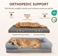 Lit pour chien avec dossier haut, imperméable, en velours cristal, mousse orthopédique alvéolée, canapé pour animaux de compagnie, fabrication OEM personnalisée