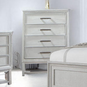 Cama Tapizada con Panel, Cómoda con Espejo, Mesita de Noche, Muebles de Almacenamiento para Dormitorio, Juego de Muebles Modernos para Dormitorio en Gris Claro - Product Image 3