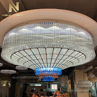 Nouveau produit Luminaire de plafond personnalisé grand projet Hall d'entrée d'hôtel Villa Lustre en cristal de luxe à LED