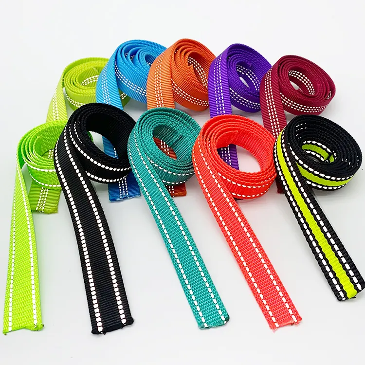 Reflective polyester webbing for clothing bags 2 inches colorful tape fabric reflective tape