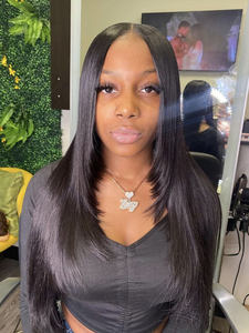 Vente en gros 5*5 HD dentelle avant fermeture perruque brut vietnamien <span class=keywords><strong>cheveux</strong></span> humains noir femmes os droite perruque couches coupe dentelle transparente - Product Image 4