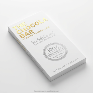 Confezione Biodegradabile in Cartone Bianco con Chiusura a Incastro per Barrette di Cioccolato Biologico, Stampa Professionale - Product Image 1