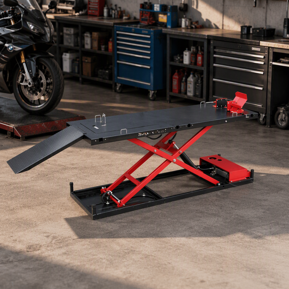 Motorcycle Lift Table Electric Hydraulic Scissor Lifter 2000mm Platform ...