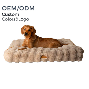 Cojín suave y cálido de felpa de piel sintética de conejo respetuoso con el medio ambiente lavable rectangular al por mayor funda extraíble almohada de lujo camas para perros - Product Image 2