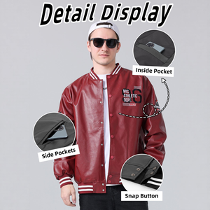 Veste de sport universitaire personnalisée en polyester/coton pour homme et femme, coupe ample, style baseball, avec logo frontal, veste d'hiver de type Letterman - Product Image 2
