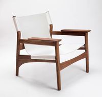 Fauteuil de loisirs éco-responsable de style moderne du milieu du siècle, structure en chêne/frêne massif, rembourrage en mousse, pieds en métal - Fauteuil d'appoint pour salon
