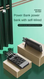 Mặt hàng bán chạy nhất ngân hàng điện độc đáo 8000 mAh 10000 mAh 20000 mAh với bộ sạc không dây bốn cổng đầu ra điện thoại chủ dây buộc - Product Image 4