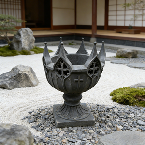 Maceta de Resina con Diseño de Corona Gótica, Estilo <span class=keywords><strong>Castillo</strong></span> Francés, para Jardín de Rosas, Hecha a Mano y Pintada a Mano - Product Image 3