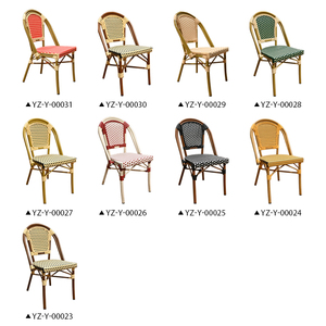 Sedie da Giardino Impilabili in Stile Francese in Vimini e Rattan per Esterni, Arredamento per Caffè, Taverna, Casa Vacanze, Ristorante, Bistrot - Product Image 3