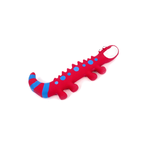 Juguete Masticable de Goma para Mascotas, Lagarto con Puntos Rojos y Azules y Cola Rayada - Product Image 3