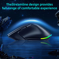 Mouse Gaming RGB Backlit Ergonomis Triple Mode Isi Ulang Daya, Mouse Laptop 6D untuk Kantor dan Komputer, Mouse Nirkabel 2.4G