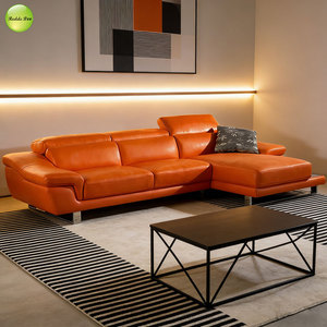 <span class=keywords><strong>Divano</strong></span> <span class=keywords><strong>Angolare</strong></span> di Lusso Europeo Arancione in Vendita, Stile Moderno in Pelle PU con Chaise Longue, <span class=keywords><strong>Divano</strong></span> Componibile a L 2293 - Product Image 5