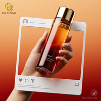 Flacon en verre Huaqi pour soin de la peau, dégradé rose, 200 ml, tonique liquide pour le visage, emballage cosmétique en verre pour soin de la peau