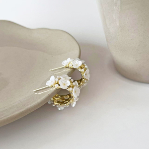 ต่างหูห่วงรูปตัว <span class=keywords><strong>C</strong></span> สำหรับผู้หญิงอารมณ์แฟชั่นรูปเปลือกหอยดอกไม้แบบห่วงหูไข่มุก - Product Image 6