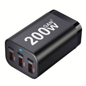 Chargeur GaN multiport 200W 3C3A Type C PD 100W Super Fast Charging Power Charger Station pour téléphone portable pour ordinateur portable - Product Image 6