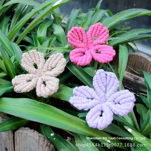 Kit <span class=keywords><strong>de</strong></span> Macramé Más Vendido, Trébol <span class=keywords><strong>de</strong></span> <span class=keywords><strong>4</strong></span> <span class=keywords><strong>Hojas</strong></span>, Manualidades, Ramo <span class=keywords><strong>de</strong></span> Flores 3D <span class=keywords><strong>de</strong></span> Poliéster, Decoración del Hogar, Regalo para Principiantes - Product Image 4
