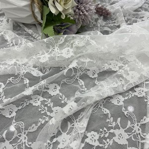 Prix bon marché dentelle blanche broderie florale maille cryptée fleur douce dentelle tissu Spandex dentelle pour robe de danse des femmes - Product Image 3