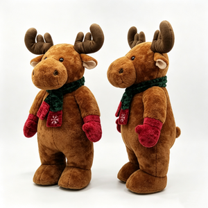 Renne en peluche personnalisé pour Noël, animal en peluche renne, jouet en peluche renne pour les fêtes, renne en peluche pour l'hiver, renne en peluche festif - Product Image 4