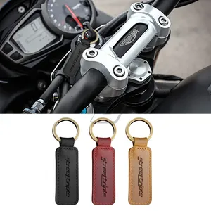 Porte-clés en cuir de vache pour <span class=keywords><strong>moto</strong></span> <span class=keywords><strong>Triumph</strong></span> Street Triple 675 765 R RS - Product Image 4
