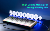 Teclado Mecánico RGB de 68 Teclas, Interruptores Azules Intercambiables en Caliente, Conexión USB C, Compacto, para Juegos, Compatible con Laptop y PC de Escritorio, Venta al Por Mayor