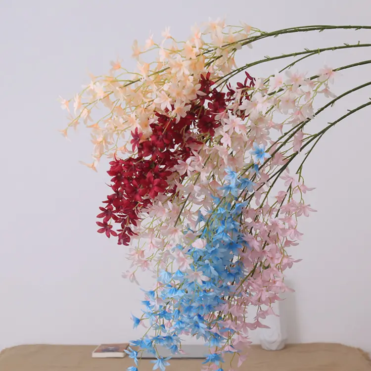 Real Touch Blauw Kunstmatige Orchidee Bloem Boeket Zijde Oncidium Voor Home Decor 2022 Zitkamer Stilleven Decoratie Nieuw Ontwerp