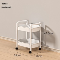 Poussette à collation mobile en plastique multicouche avec roues pour la cuisine, la salle de bain et le salon de beauté pour le rangement des outils de nettoyage