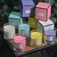 Benutzer definierte Großhandel dekorative Logo und Verpackung Luxus Glas mit Box von Soja wachs Duft kerzen Säule Geschenkset Geburtstag