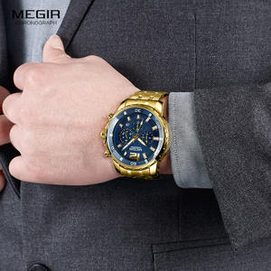 <span class=keywords><strong>MEGIR</strong></span> 2068 marque de mode montres pour hommes 3ATM étanche calendrier chronographe en acier inoxydable or <span class=keywords><strong>montre</strong></span> de luxe Reloj Mujer - Product Image 6