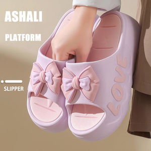 Sandales à plateforme imprimées à nœud pour femmes, tendance mode été, plage en plein air, semelle épaisse, talons hauts, antidérapantes, augmentant la taille - Product Image 5