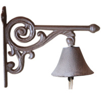 Sonnette décorative vintage en fonte, cloche de dîner pour l'intérieur, l'extérieur, l'école, le bar, la réception