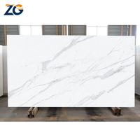 ZGSTONE Marbres Artificiels Dalle De Sol Calacatta Escalier Blanc Marbre Pierre Porcelaine Sol Table Top Dalle Cuisine Comptoir