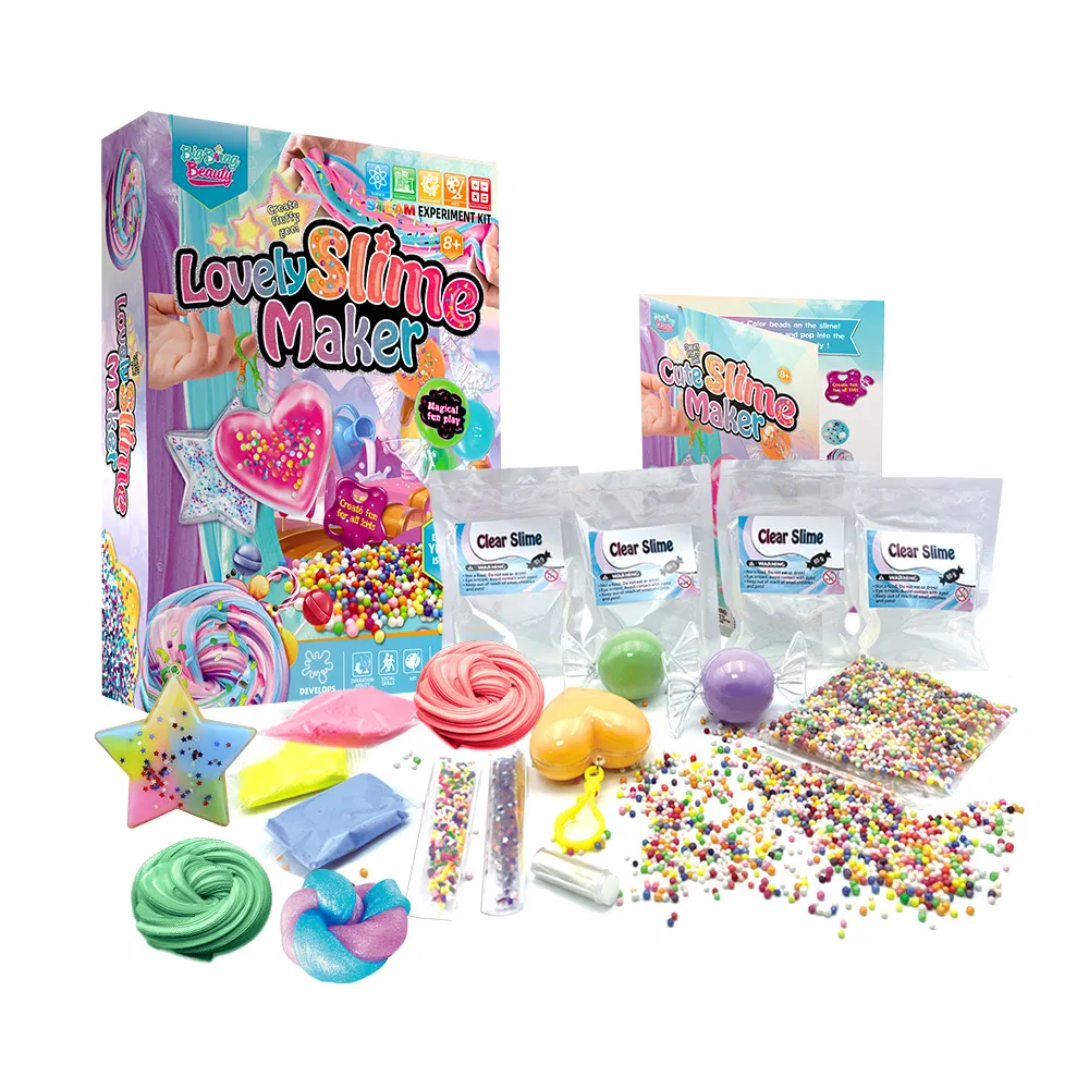 Leuke Slime Kit Diy Slijm Making Kit Science Toy Diy Kit Voor Meisjes Maken Grappig Slijm Compleet Met Decoraties En Mixgereedschap