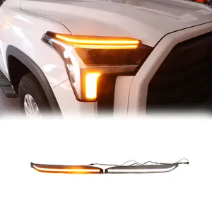 Headlight LED Daytime Running Light Trim Strip For Toyota Tundra 2022 2023 DRL Turn Signal Fog Bumper Lamp Indicator Light