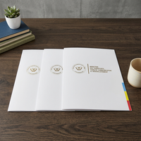 Dossier de présentation en papier écologique en gros, personnalisé, de luxe, avec logo gaufré à chaud, pochettes renforcées, pour documents professionnels