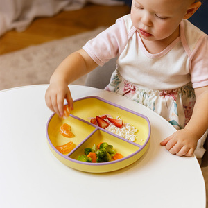 Vaisselle pour bébé en silicone de qualité alimentaire sans BPA, nouvelle technologie Es-Pro ODM/OEM, résistante au micro-ondes et au lave-vaisselle, avec compartiment à ventouse - Product Image 3