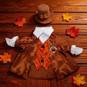 Déguisement de dinde de Thanksgiving personnalisé en petite série de 23 pouces pour porche, cadeau, décoration de porte, fournitures de fête en polyester, Europe - Product Image 6