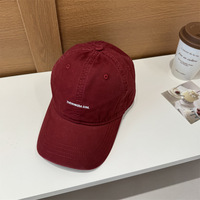Gorra de Béisbol de 6 Paneles con Letras Bordadas Estilo Coreano Inspirada en Instagram, Visera Suave de PVC, para Mujer, Primavera/Verano, Minimalista, Casual
