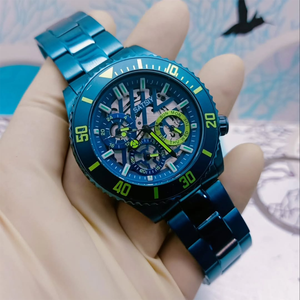 도매 SATSIY GW0488G1 남성 비즈니스 스포츠 시계 블랙 스켈레톤 포인터 다기능 크로노그래프 광택 스테인리스 스틸 - Product Image 6