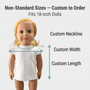 T-shirts personnalisés pour poupées de 18 pouces, vente en gros, tee-shirts en coton imprimés OEM pour fabricants de vêtements de poupées de 18 pouces - Product Image 5