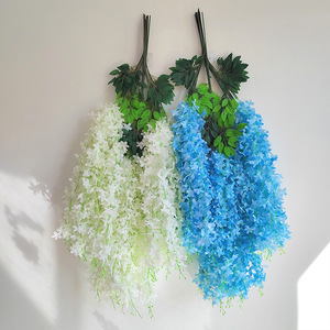 Fleurs artificielles de glycine et de lilas en soie plastique, guirlandes suspendues pour décoration de mariage et de maison, branche unique - Product Image 2
