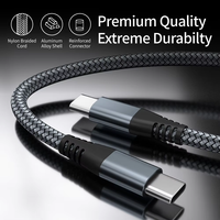 Câble de données coudé en nylon tressé de haute qualité PD 60W à charge rapide Type-C pour iPhone 15, batterie externe et écouteurs