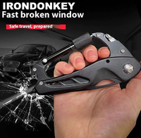 IRONDONKEY Changlin Ensemble couteau mousqueton pour cigare d'extérieur Modèle 7340 EDC Équipement de survie Brise-vitre Multi-outils en aluminium
