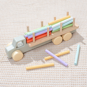 Jouet éducatif en bois, petit train en bois assemblé, blocs de construction en bois - Product Image 2