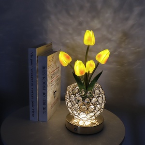 Smart Home Products <b>Tulip</b> Crystal Table Lamp High-End Bedside Night Light Smart Home Desktop Ornament with Wedding Atmosphere - Product Image 4