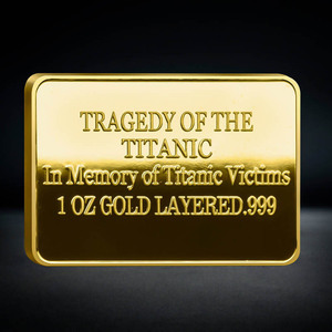 All'ingrosso 1912 il viaggio titanico nave commemorativa lingotti tragedia dei lingotti titanici placcato oro - Product Image 5