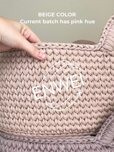 Panier de Moïse moderne en crochet doux fait main pour la sécurité des nouveau-nés, en corde tressée, idéal comme rangement original ou cadeau pour la chambre de maman ou le salon - Product Image 2