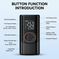 Gonfleur de pneus électrique portable, manomètre numérique, pompe à air ABS monocylindre 7,4 V pour voiture et usage domestique