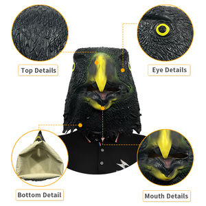 น้ํายางสีดําสีขาวนกอินทรีหน้ากากสัตว์งานรื่นเริงพรรคนกหน้ากากคอนดอร์ฮีโร่คู่นกอินทรีจับไก่หมวกพรรคหน้ากาก - Product Image 3