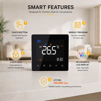 Termostato Digital con Pantalla Táctil para Calefacción por Suelo Radiante, Controlador Inteligente de Temperatura Ambiente para Sistemas de Calefacción Hidrónica